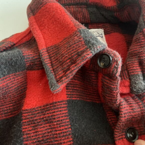 Vintage Open Road Men M Heavy Flannel Buffalo Plaid Button Shirt Shacket - Picture 5 of 6